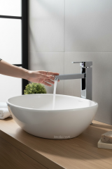 Çanak Lavabo Bataryası Paslanmaz Çelik Yüksek Model Çanak Uyumlu Krom Armatür