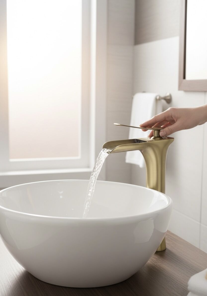 Mat Antik Gold Çanak Bataryası Şelale Akışlı Yüksek Model Çanak Bataryası Eskitme Gold Renk