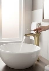 Mat Antik Gold Çanak Bataryası Şelale Akışlı Yüksek Model Çanak Bataryası Eskitme Gold Renk